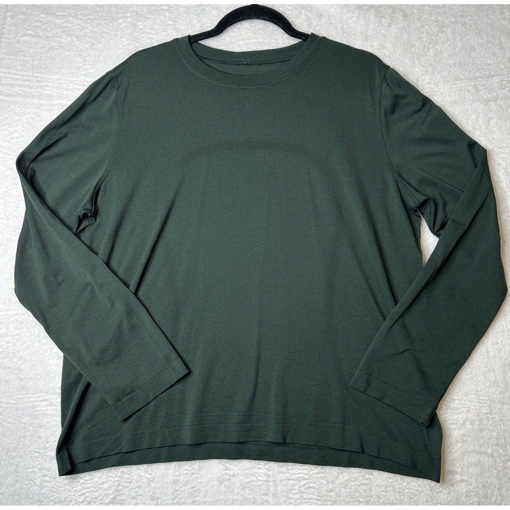 Lululemon Long Sleeve Crewneck Top Womens XL Dark Green Activewear Shirt